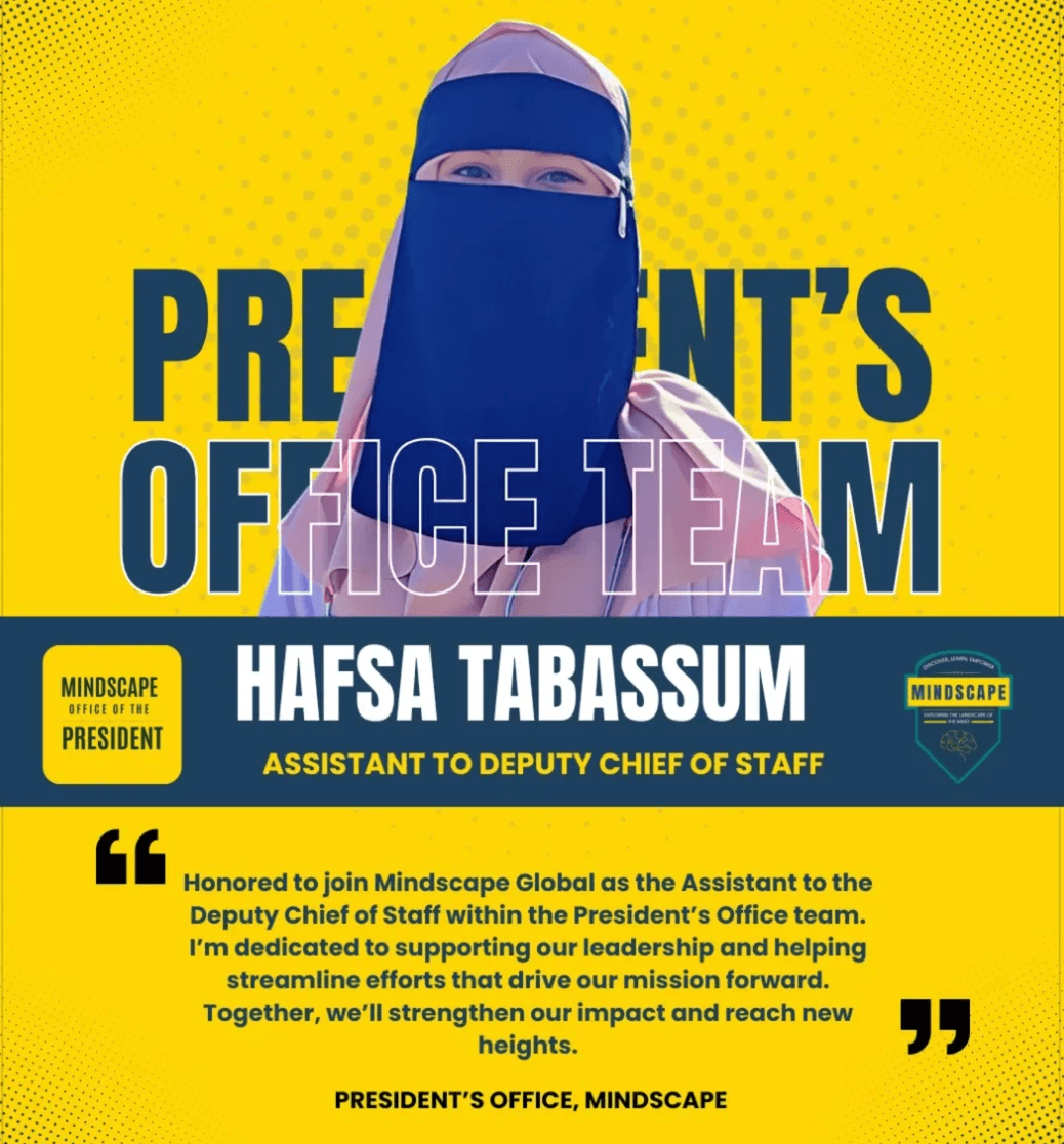 Hafsa Tabassum, President's Office Team