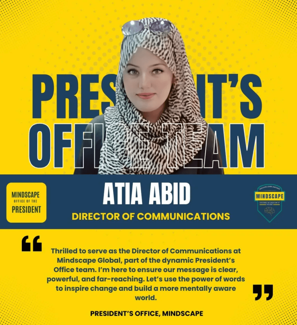 Atia Abid, President's Office Team